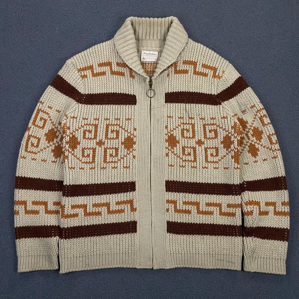 Vintage Pendleton Cardigan Sweater Mens XL Cowichan Aztec Big Lebowski Dude